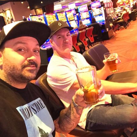 Cody Herpin drinking out with his friend.